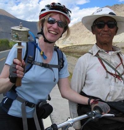 Kirsty Anderson Cycling on the  tour with redspokes